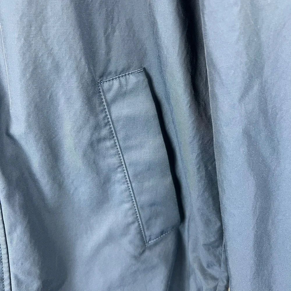 Lauren Ralph Lauren Men Blue Hooded Rain Jacket Trench Coat Sz 42L Long Heritage